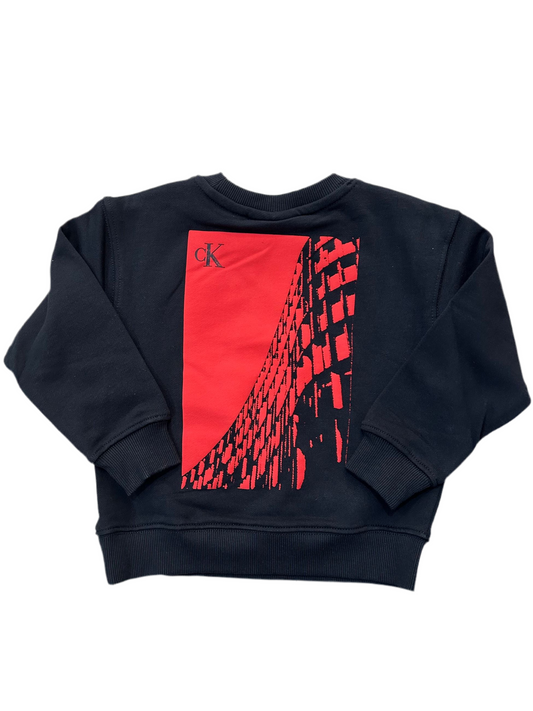 calvin klein - felpa stampa rossa - 2526t