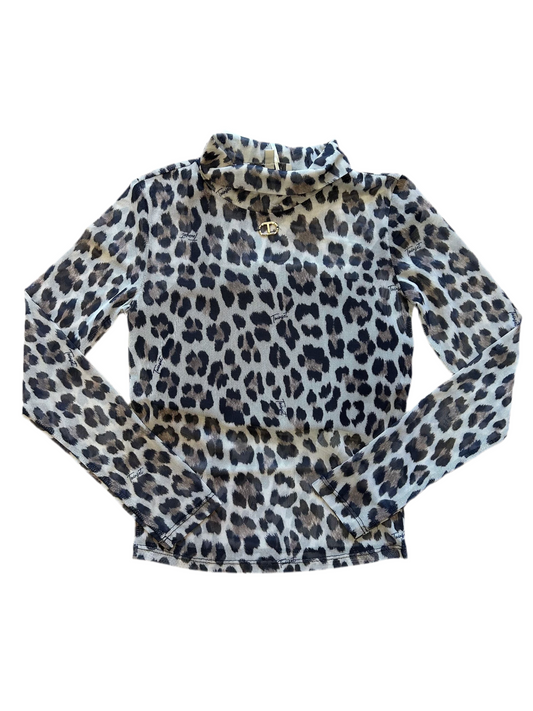 twinset - maglia leopardata trasparente con top sotto - j2351