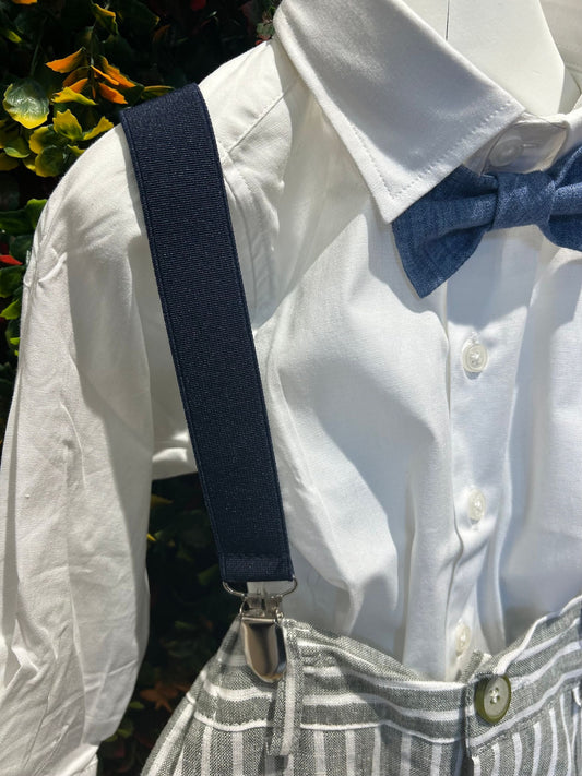 NEVERTOO - completo con camicia
gilet e pantalone con bretelle - completo never too