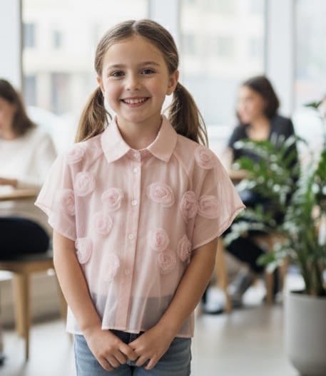 TO BE TOO - camicia ragazza con fascia - t1438