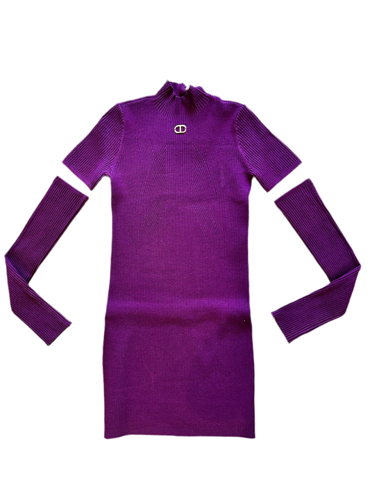 twinset - abito a costine con i manicotti - j3040