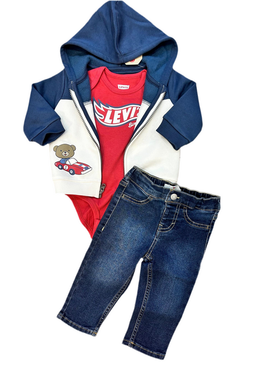 LEVIS - COMPLETO FELPA BODY MEZZA MANICA E JEANS - 6EN729