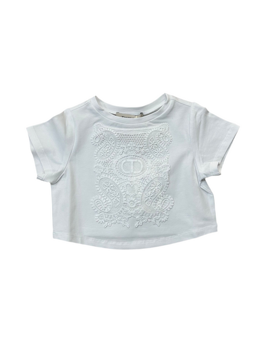 twinset - T SHIRT CROP PIZZO - 2480R