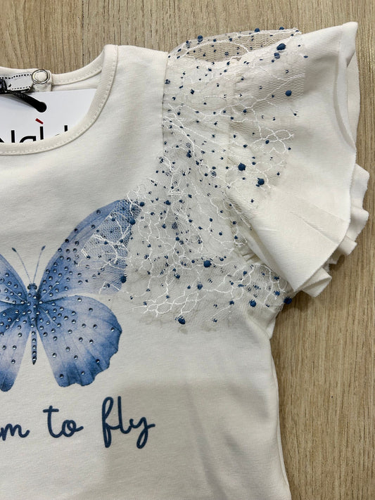 NAIDA - SHIRT EONATA STAMPA FARFALLA - NATS214
