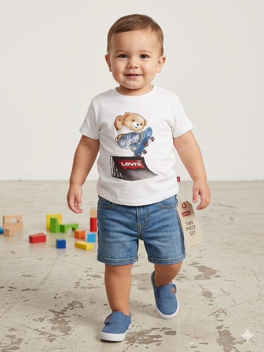 LEVIS - completo neonato jeans e maglia - 6ep629