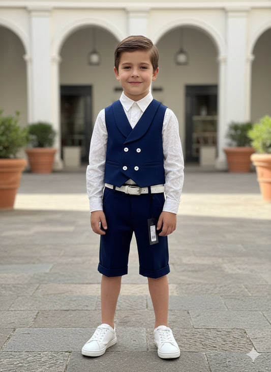 EMANUEL PRIS - GILET  DOPPIO PETTO E BERMUDA - COMPLETO BAMBINO2211