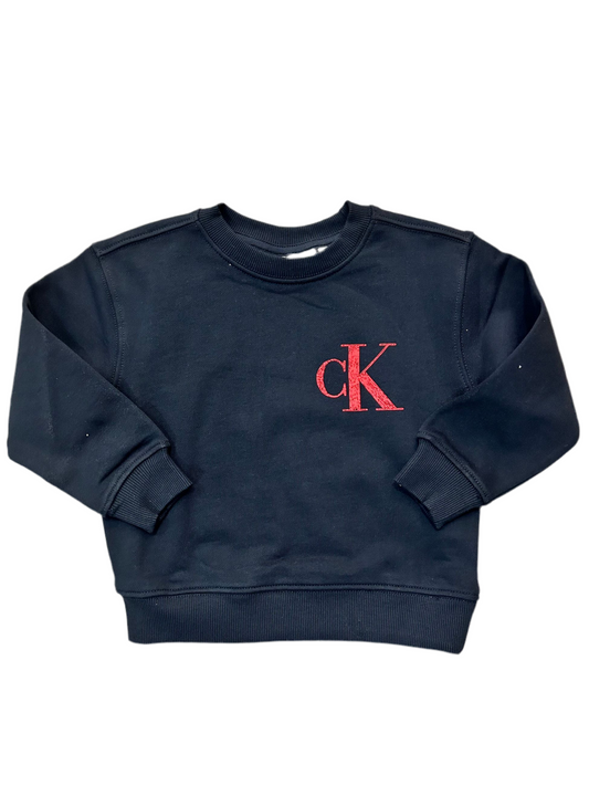 calvin klein - felpa stampa rossa - 2526t