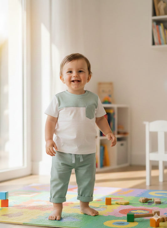 nalù - completo neonato con pantalone e shirt - 411518