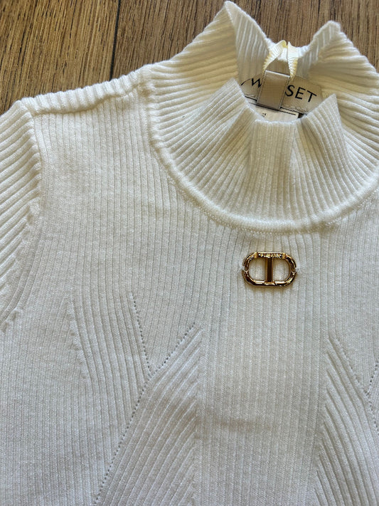 twinset - MAGLIA A COSTINE LANA RASATA - 3012B