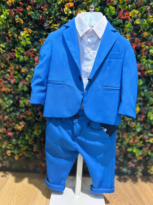 NEVERTOO - completo 
giacca camicia e pantalone - completo cobalto neo