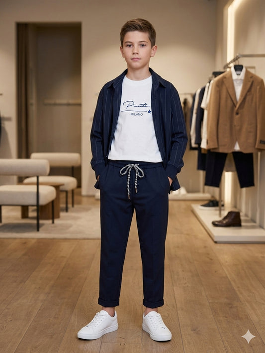 duepuntozero - completo  camicia e pantalone - completo blu