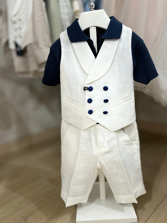 EMANUEL PRIS - COMPLETO BIANCO CON BOTTONI ROYAL - 2099P5110B ROYAL