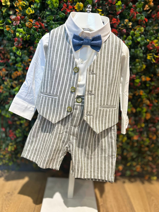 NEVERTOO - completo con camicia
gilet e pantalone con bretelle - completo never too