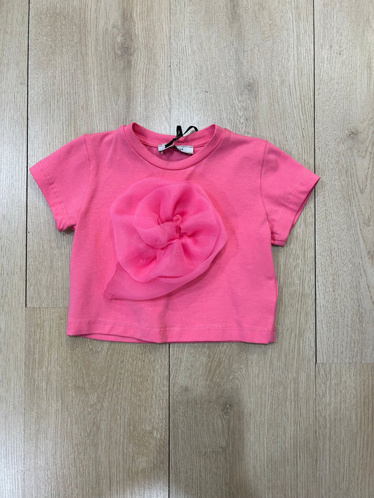 NAIDA - T SHIRT CON MAXI FIORE IN ORGANZA - NATS205