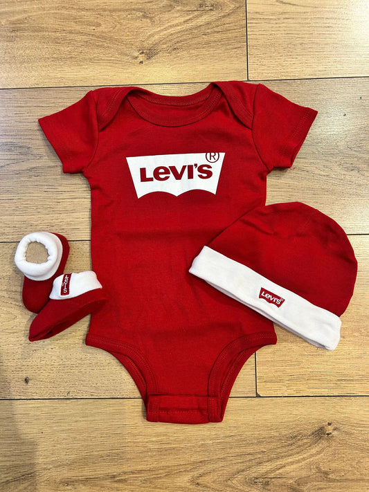 LEVIS - COMPLETO NEONATO CON BODY  CAPPELLO E CALZINI - ML019